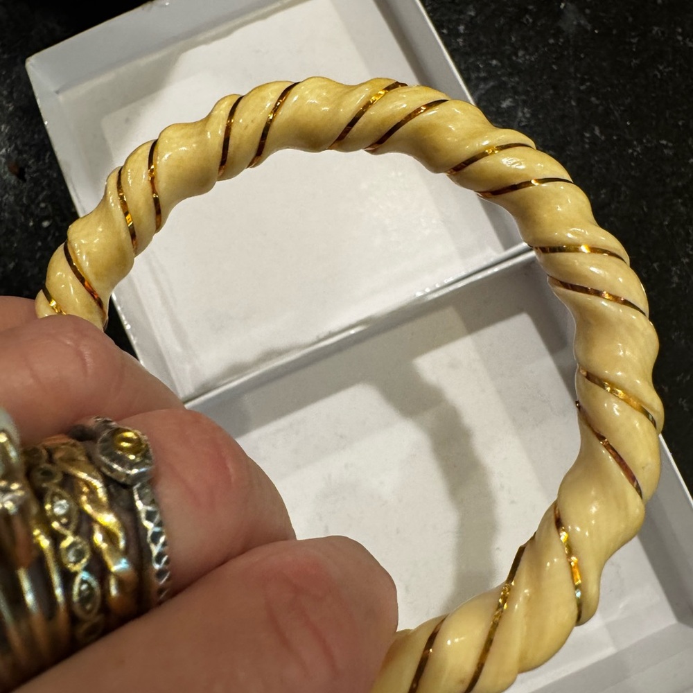 Twisted Bone Bracelet with 14k Gold - Picture 4 of 7